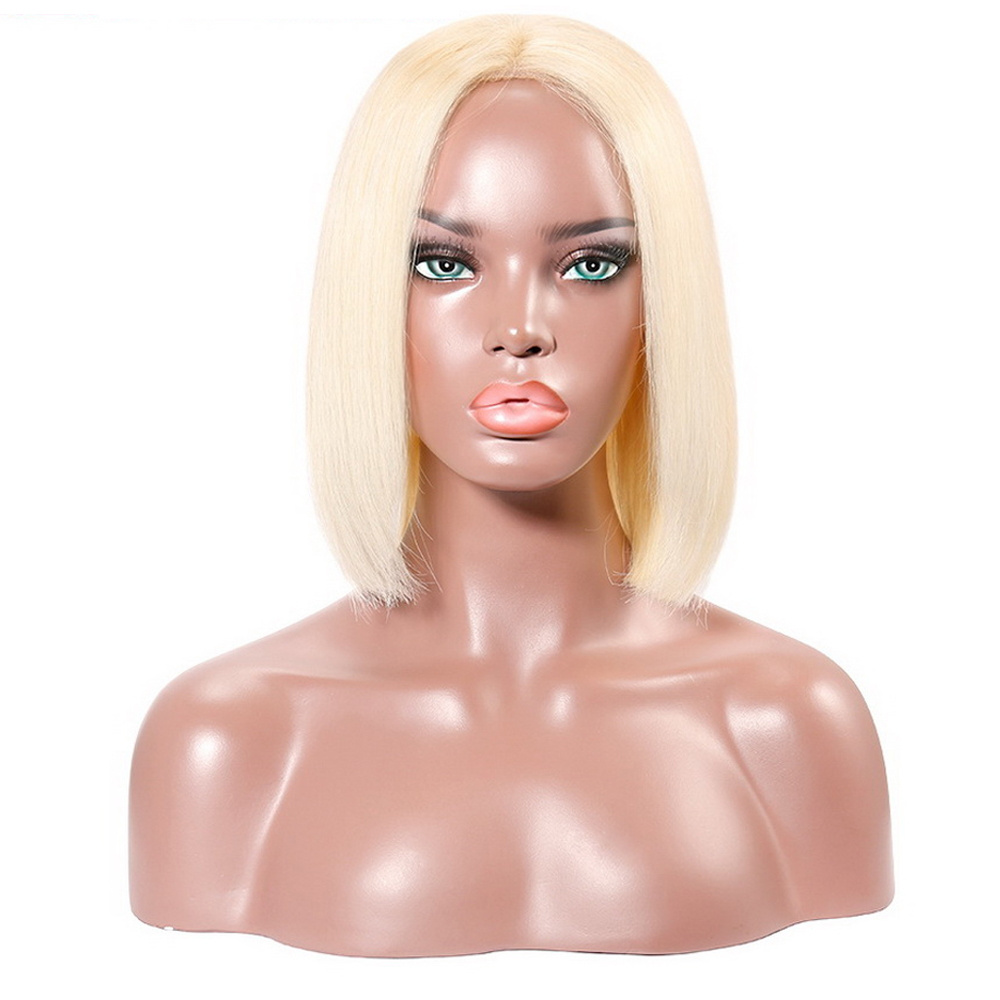 Full Lace Human Hair Wigs Short Bob Wigs Brazilian Blonde #613 Human Hair Lace Front Wigs Straight Thick Glueless With Baby Hair