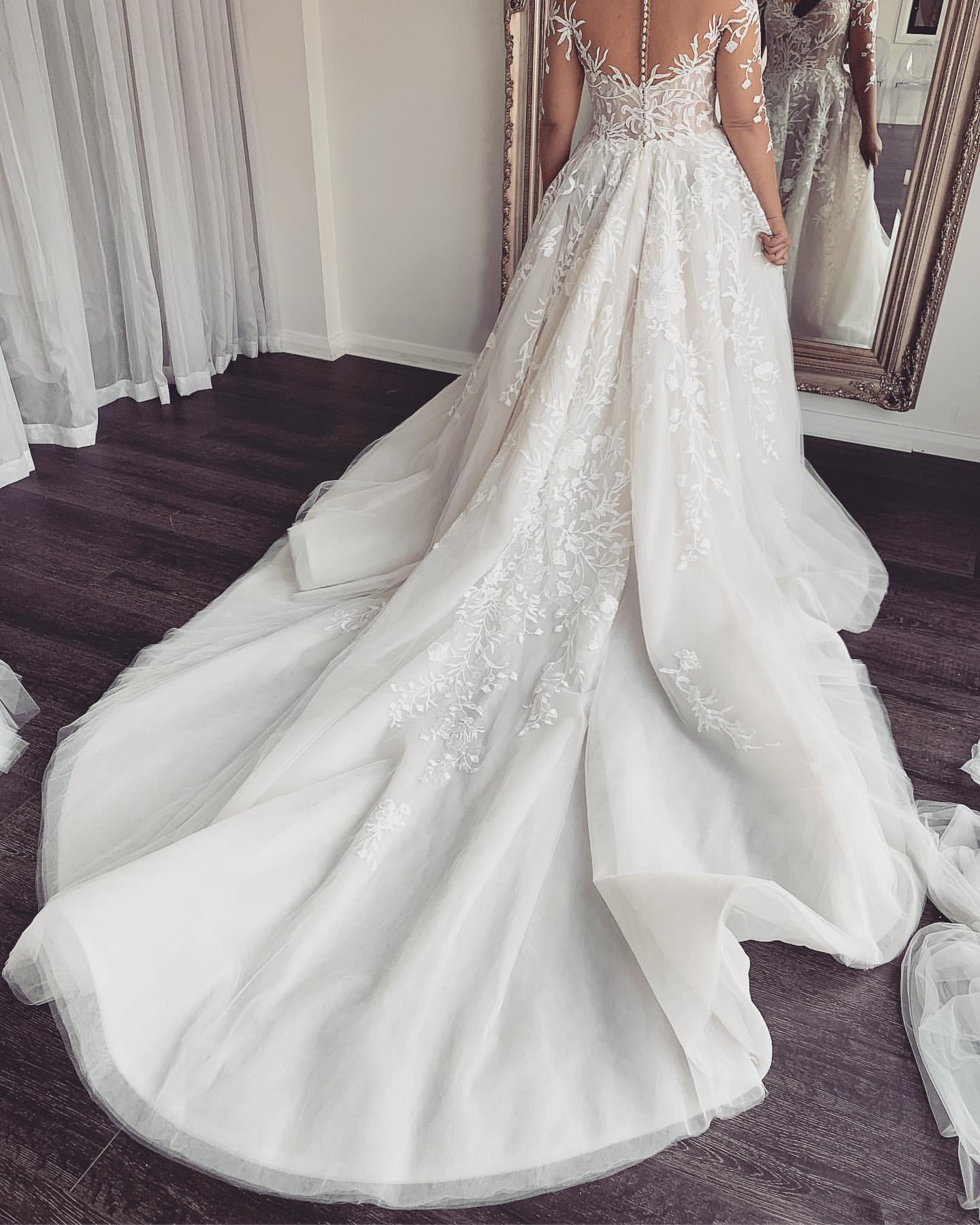 Sexy Cheap Lace Arabic Sheer Neck Long Sleeves Bridal Dresses Aline Tulle Wedding Gowns Zj553 0521