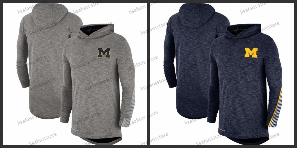 Michigan Wolverines Navy Gray Basketball Slub Tops Sideline Long Sleeve Hooded Performance Top Tee Printed Team Color College T-Shirts, As shows
Michigan Wolverines Navy Gray Basketball Slub Tops Sideline Long Sleeve Hooded Performance Top Tee Printed Team Color College T-Shirts, As shows