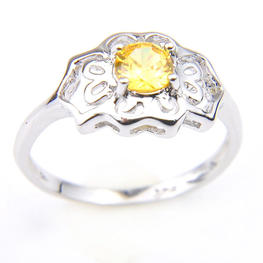 Luckyshine Anniversary Gifts Yellow Citrine Zircon Rings 925 Silver Flower shape Women Engagement Party Rings Jewelry
Luckyshine Anniversary Gifts Yellow Citrine Zircon Rings 925 Silver Flower shape Women Engagement Party Rings Jewelry