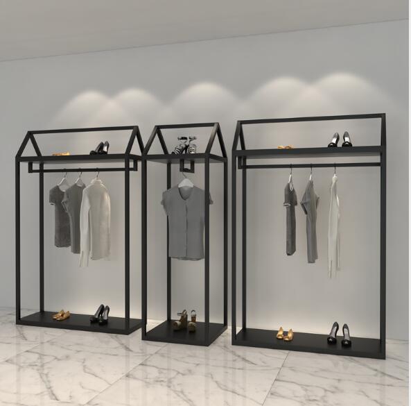 Clothing store display rack Commercial Furniture men's and women's clothes shop hanging show racks floor type