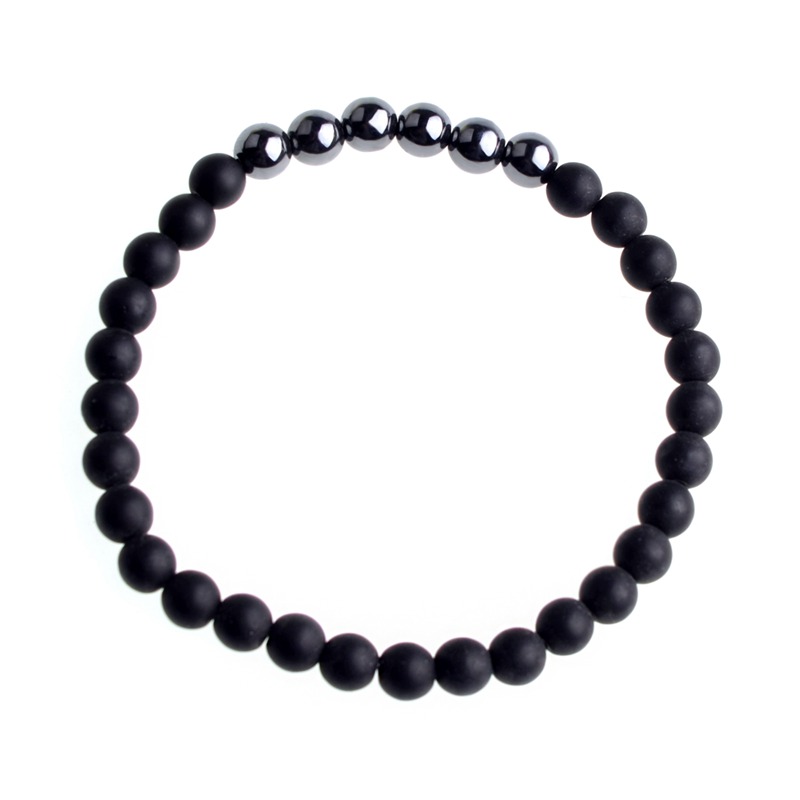 Magnetic bracelet black agate male and female sexual anxiety relief aura cure fashion pop bracelet