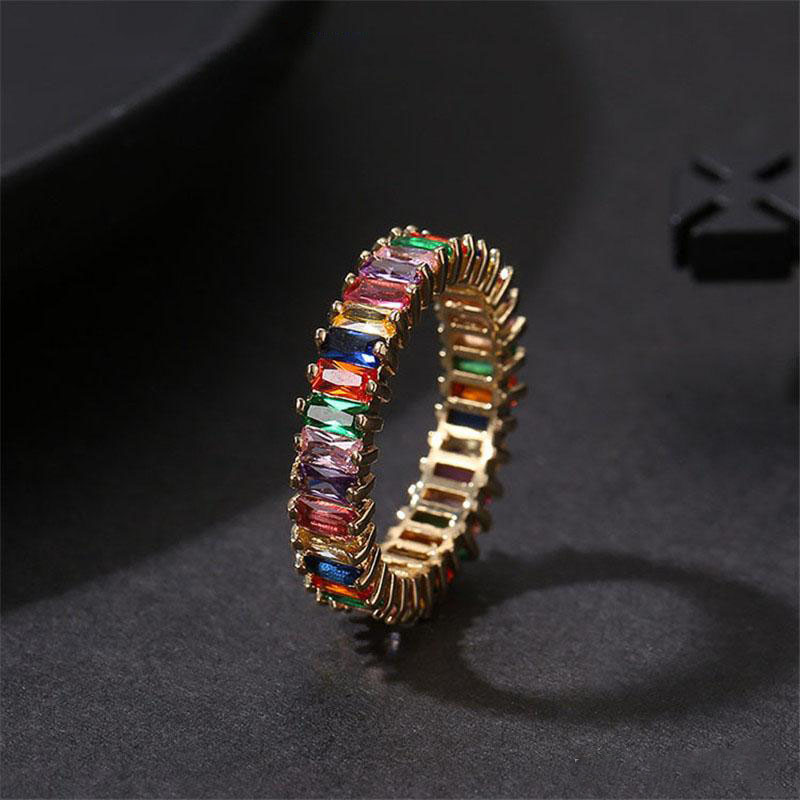 High Quatity Rainbow Crystal Zircon Ring Engagement Rings For Women Fashion Square Baguette CZ Eternity Finger Ring Wedding Jewelry
High Quatity Rainbow Crystal Zircon Ring Engagement Rings For Women Fashion Square Baguette CZ Eternity Finger Ring Wedding Jewelry