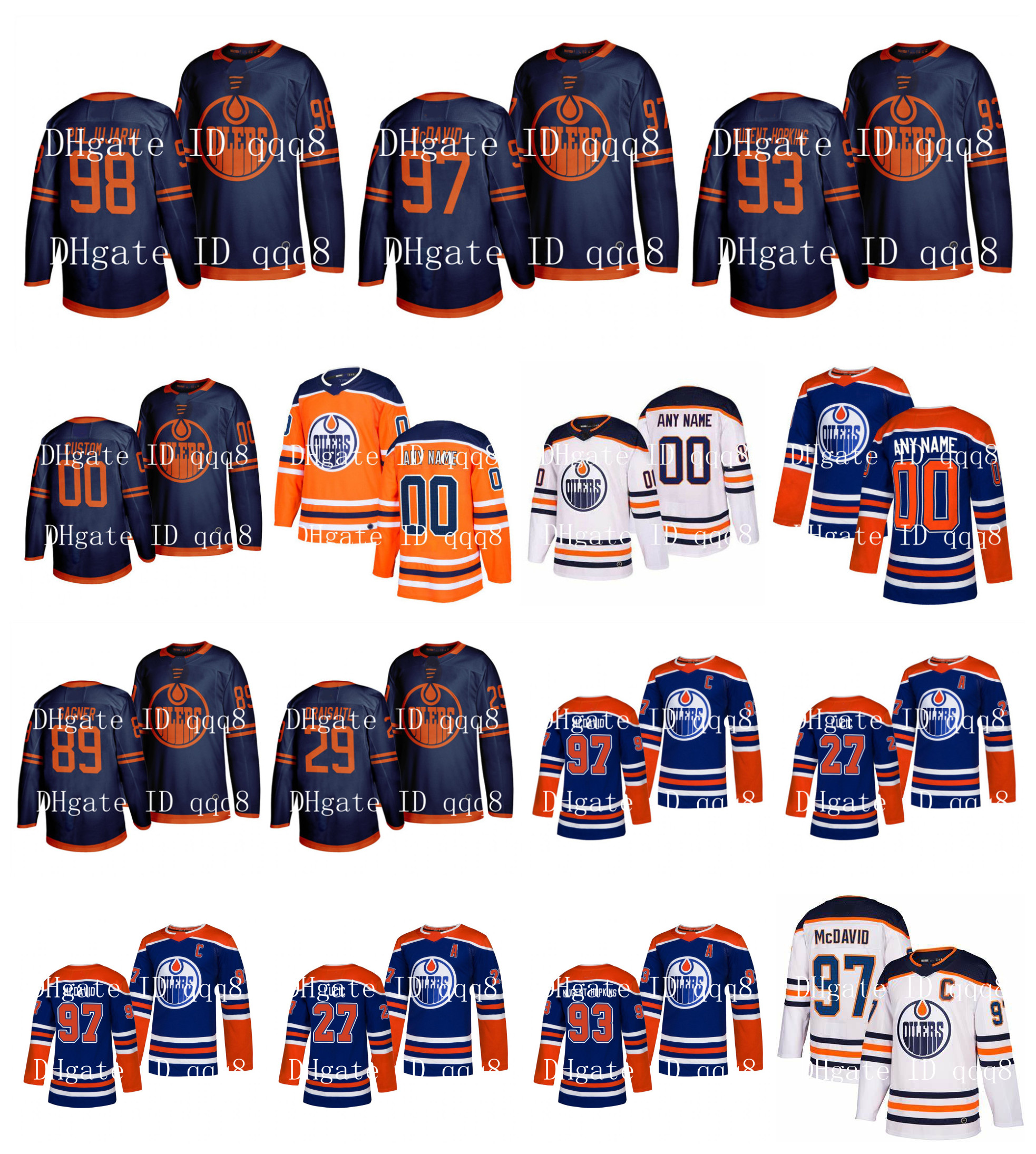 

Edmonton Oilers 2019-2020 Third Jersey 18 James Neal 97 Connor McDavid Leon Draisaitl Zack Kassian Darnell Nurse Oscar Klefbom Alex Chiasson, Black;red