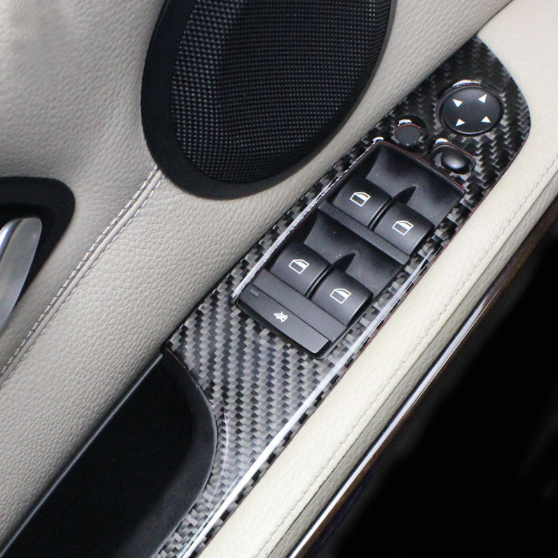 Carbon Fiber For BMW 3 Series E90 E92 E93 Interior Gearshift Air Conditioning CD Panel Door Armrest Cover Trim Sticker Car Accessories