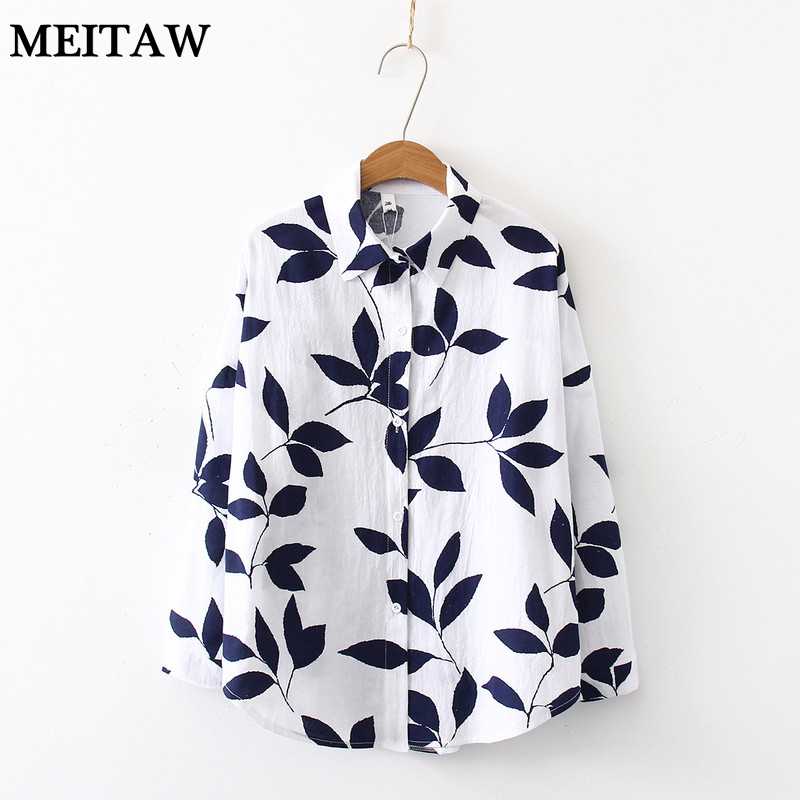 Vintage Leaves Print White Blouse Shirt Women Long Sleeve Loose Cotton Linen Shirts 2020 Lady Korean Office Tops, Dl6684blue
Vintage Leaves Print White Blouse Shirt Women Long Sleeve Loose Cotton Linen Shirts 2020 Lady Korean Office Tops, Dl6684blue