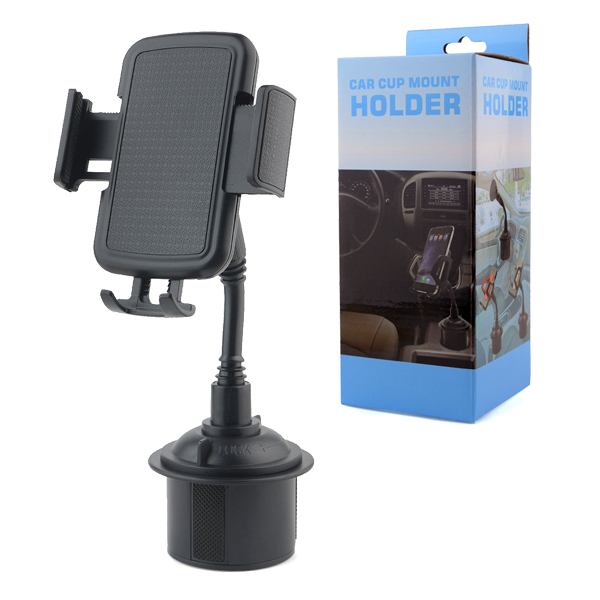 

Car Cup Holder Phone Mount Adjustable Gooseneck 360 Degree Rotatable Cellphone Cradle for iPhone Samsung Galaxy Huawei Google Pixel, Black