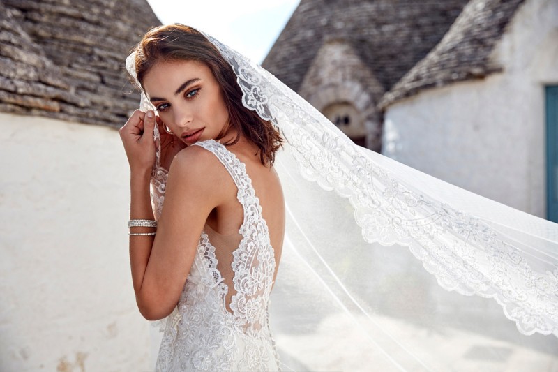 Eddy K 2019 Mermaid Wedding Dresses Full Lace Bridal Gowns V Neck Backless Sweep Train Plus Size Boho Beach Wedding Dress
