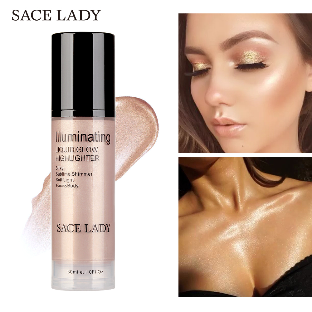 Makeup Highlighter Cream For Face And Body Shimmer Illuminator Makeup Liquid Brighten Professional Cosmetic Beauty Tool
