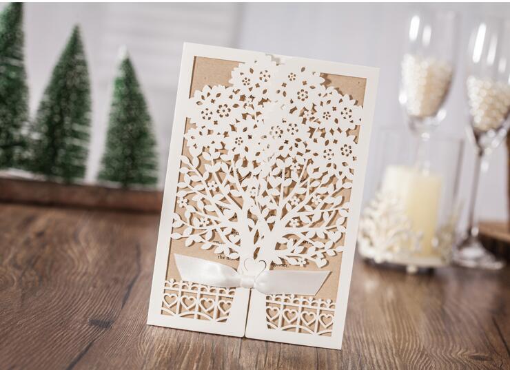 High-grade hollow out invitation card, blank interior pages can be customized a hot sale in The wedding season WQ06