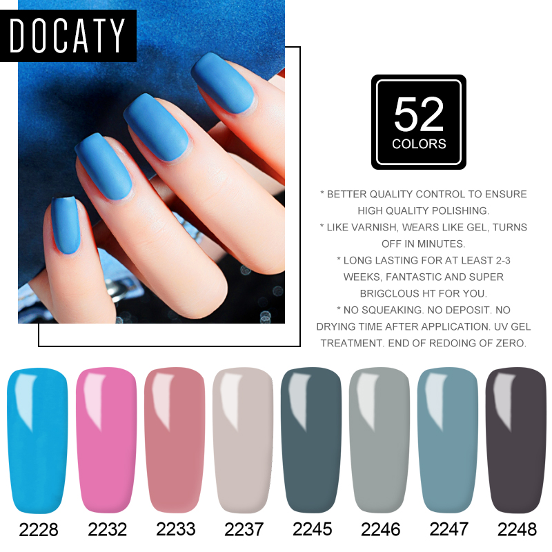 Docaty 8 ML Nail Gel Polish for Manicure UV LED 52 Colors Nail Varnish Hybrid Semi Permanent Gel Lacquer Art Design Tools, 61white
Docaty 8 ML Nail Gel Polish for Manicure UV LED 52 Colors Nail Varnish Hybrid Semi Permanent Gel Lacquer Art Design Tools, 61white