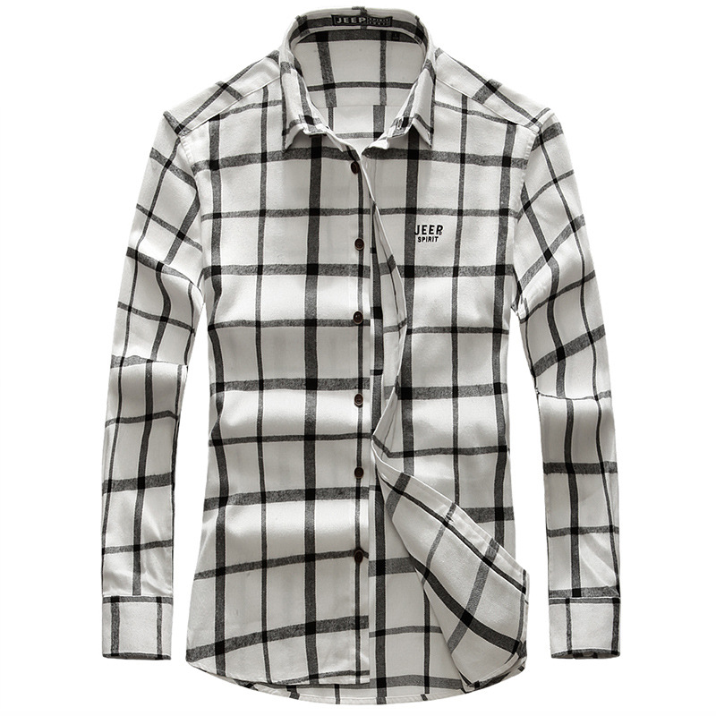 Spring Autumn Shirt Men's Plaid Long-sleeved Shirt Fashion Loose Men's Business Casual Cotton Camisa Hombre Large Size -4XL, White
Spring Autumn Shirt Men's Plaid Long-sleeved Shirt Fashion Loose Men's Business Casual Cotton Camisa Hombre Large Size -4XL, White