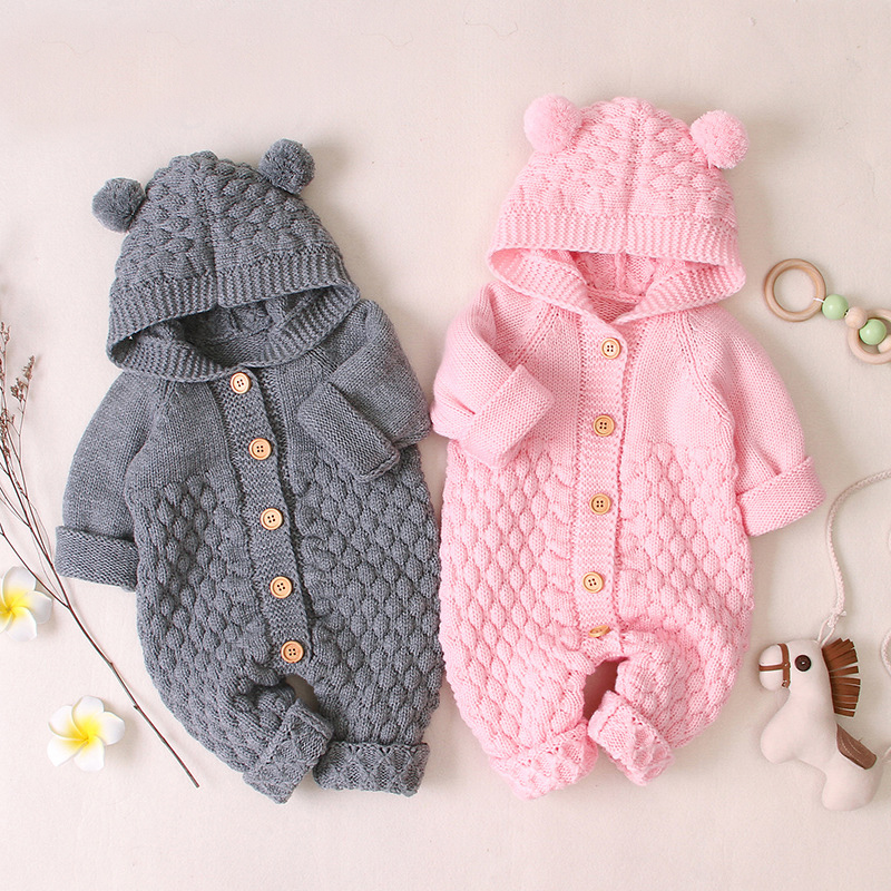 Baby Romper Autumn Winter Knitting Newborn Baby Boys Clothes Hooded Unisex Clothes For Girls Jumpsuit 0 3 6 9 Month, Gray
Baby Romper Autumn Winter Knitting Newborn Baby Boys Clothes Hooded Unisex Clothes For Girls Jumpsuit 0 3 6 9 Month, Gray