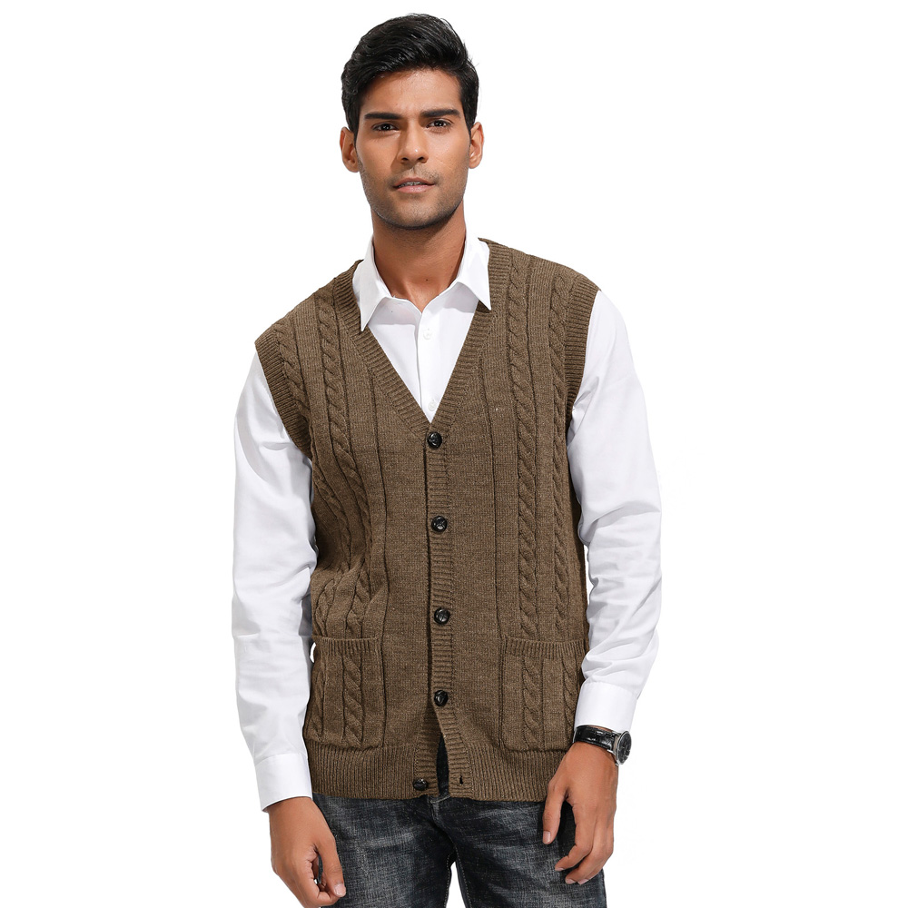 Men suit vest autumn winter fashion Long Sleeve Tank Tops Loose Solid Button Fit Mens V-Neck Knitting vest, Dark gray
Men suit vest autumn winter fashion Long Sleeve Tank Tops Loose Solid Button Fit Mens V-Neck Knitting vest, Dark gray