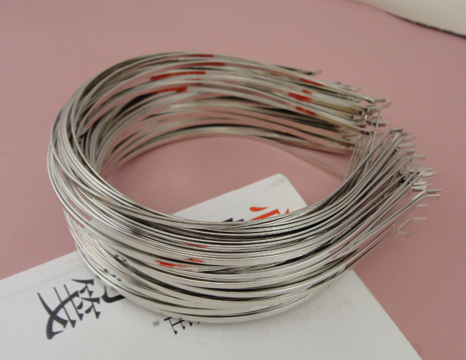 50PCS Regular quality silver finish 3mm plain Metal Hair Headbands with bend tips hair hoops at lead free and nickle free