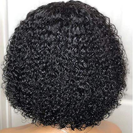 Short 4c afro Bob full Lace Front Human Hair Wigs Remy kinky curly Brazilian For Women Pre Pluck Bleached Knots 130%density diva1