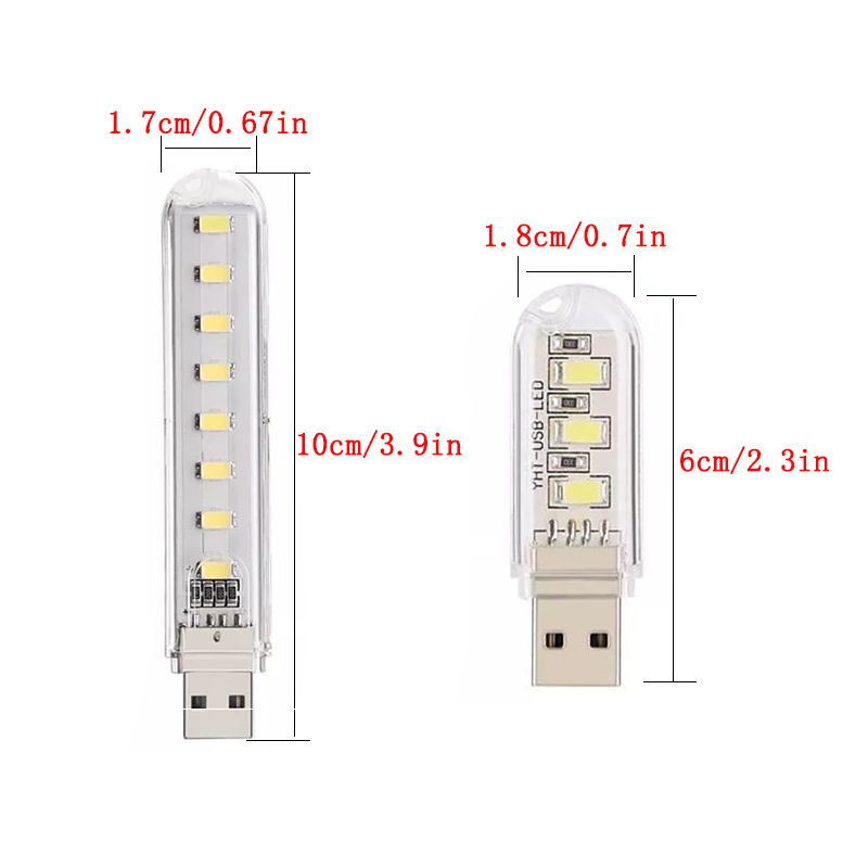 LED Night Light Mini portable USB Reading Lamp 3leds 8leds Book Lamp for Reading Notebook Power Bank Computer Laptop