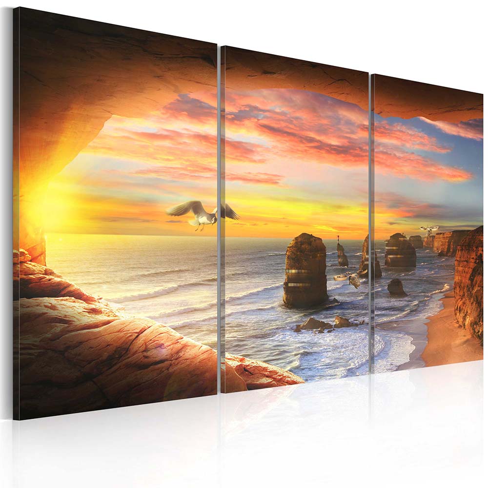 5 Panel Modern Printed Sea Wave Landscape Painting Picture Canvas Art Seascape Painting for Living Room No Frame No Frame Gift Oil Picture P
