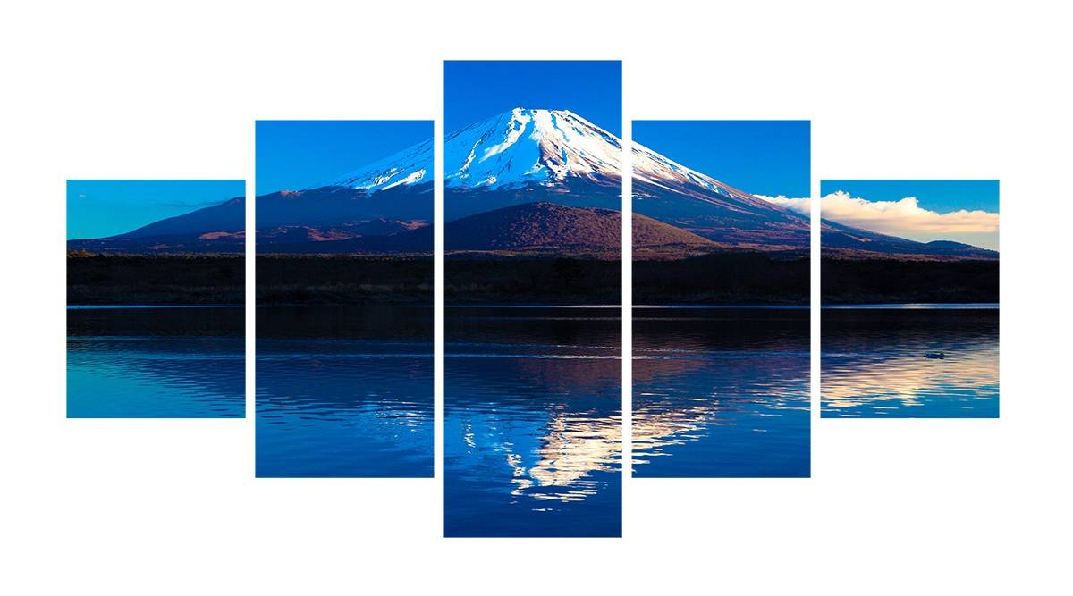 5pcs/set Unframed Mountain Fuji Japanese Mountain Print On Canvas Wall Art Picture For Home and Living Room Decor
