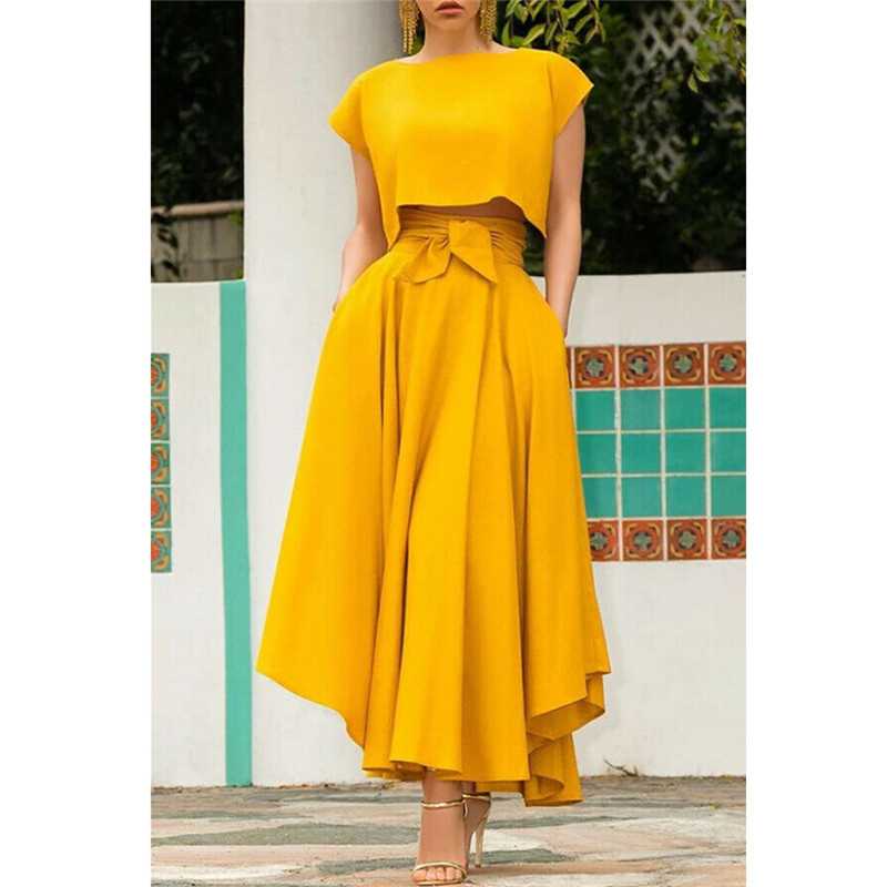 2019 Fashion Women High Waist Solid Flared Pleated Long Gypsy Maxi Skirt Full Length