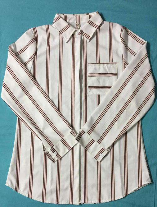 Women's Striped Blouse, Loose Fit Long Sleeve Top, Fashionable All-Match Shirt For Ladies B4