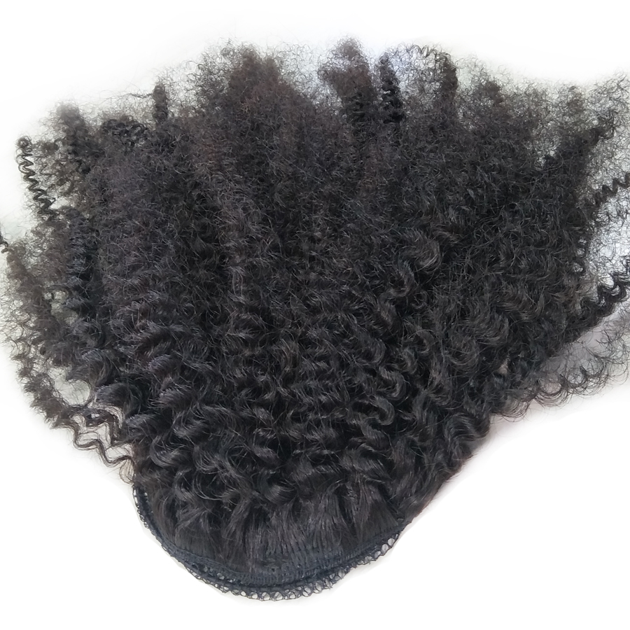 Shake and go curly ponytail hair extension african american human hair ponytail with drawstring Easy sleek pony tail 120g