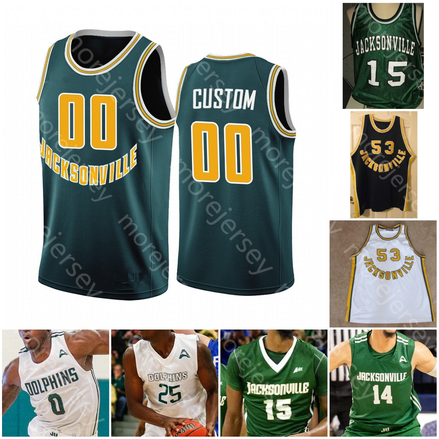 Custom Jacksonville Dolphins Basketball Jersey NCAA College Artis Gilmore Destin Barnes David Bell McCallum Santos Kevin Norman Dee Brown, Green
Custom Jacksonville Dolphins Basketball Jersey NCAA College Artis Gilmore Destin Barnes David Bell McCallum Santos Kevin Norman Dee Brown, Green