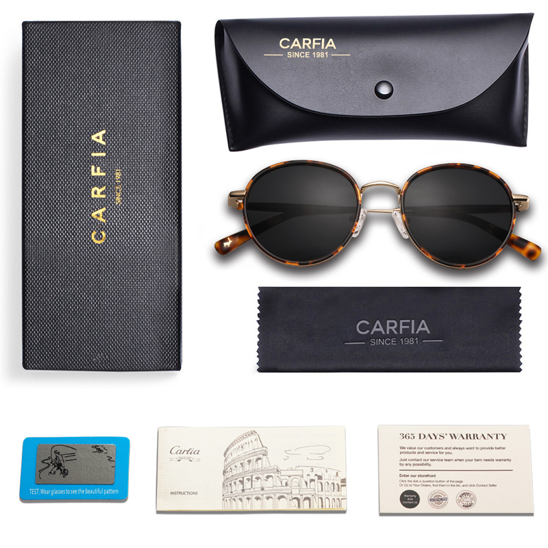 polarized sunglasses women sunglasses carfia 1949 Vintage round designer for men UV protection acatate resin glasses