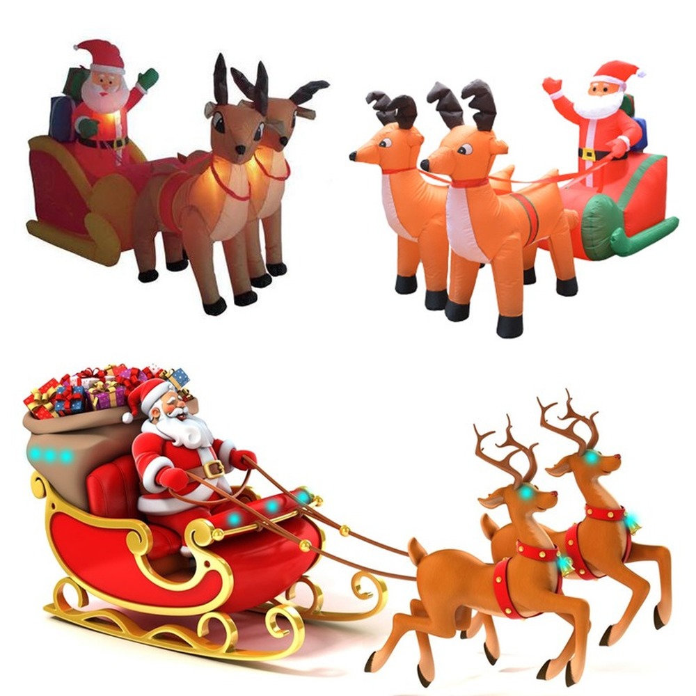 Christmas Decorations giant inflatable Santa Claus double deer sleigh LED light outdoor
Christmas Decorations giant inflatable Santa Claus double deer sleigh LED light outdoor