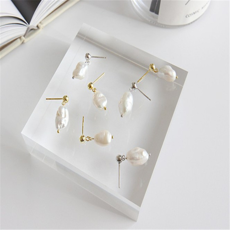 Sterling Silver 925 Jewelry Earrings Simple Baroque Freshwater Irregular Pearl Dangle Earring For Women Girls Gifts Drop Earring