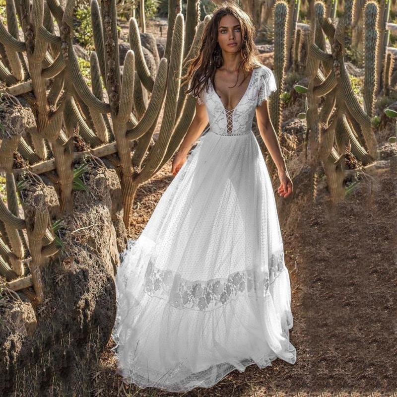 2020 Summer Women's Deep V Beach Dresses Slings White Tunic Backless Casual Sexy Vacation Vestidos
2020 Summer Women's Deep V Beach Dresses Slings White Tunic Backless Casual Sexy Vacation Vestidos