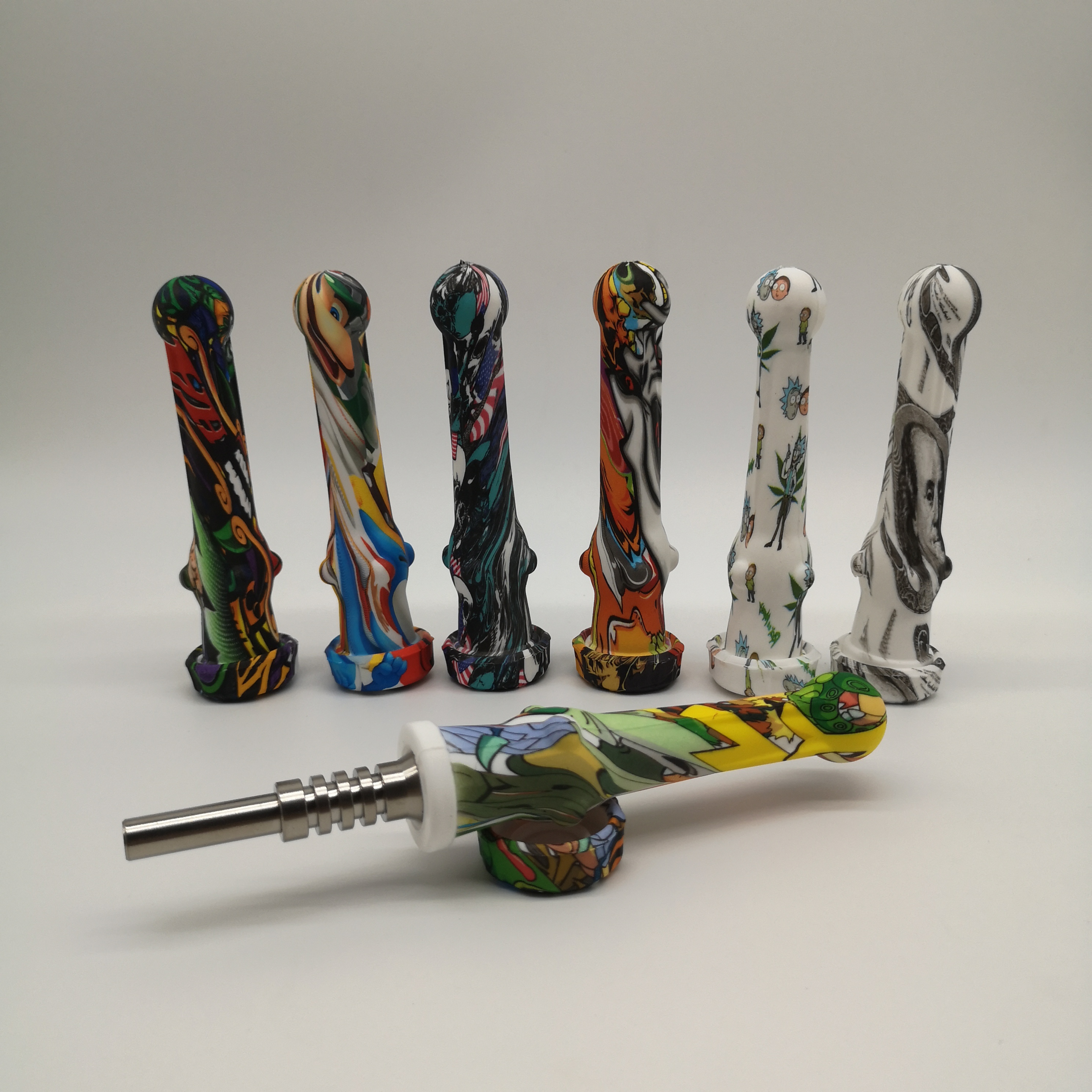 DHL free Printing Silicone NC kit with Stainless Steel Tip Dab Straw Oil Rigs Silicone Smoking Pipe glass pipe smoking accessories
DHL free Printing Silicone NC kit with Stainless Steel Tip Dab Straw Oil Rigs Silicone Smoking Pipe glass pipe smoking accessories