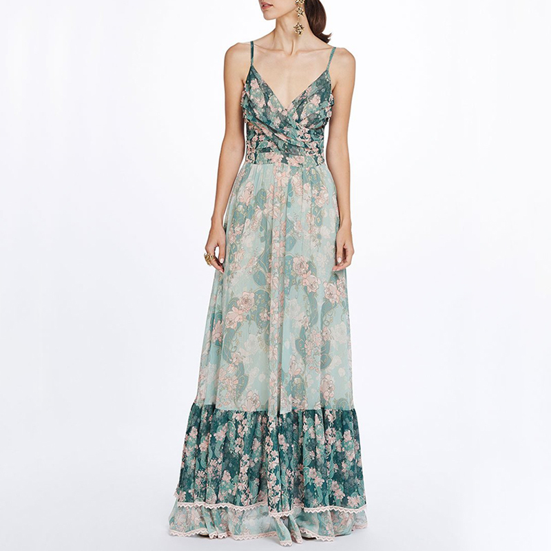 A Line Green Patchwork Print Floor Length Women V Neck Sleeveless High Waist Maxi Pleated Party Dress Female Casual Fashion 2019 Summer, Same as picture
A Line Green Patchwork Print Floor Length Women V Neck Sleeveless High Waist Maxi Pleated Party Dress Female Casual Fashion 2019 Summer, Same as picture