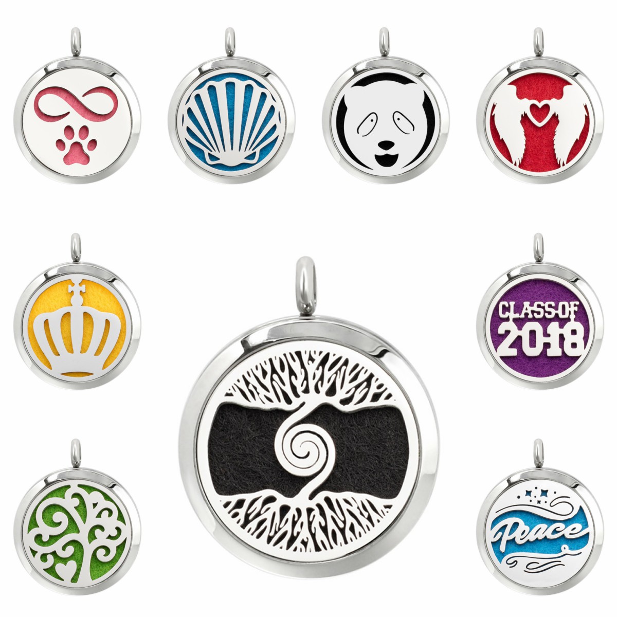 Tree of life infinity paw 30mm Magnet Stainless Steel Diffuser Necklace Pendant Essential Oil Aromatherapy Perfume locket 10 Pads (no chain), Silver
Tree of life infinity paw 30mm Magnet Stainless Steel Diffuser Necklace Pendant Essential Oil Aromatherapy Perfume locket 10 Pads (no chain), Silver