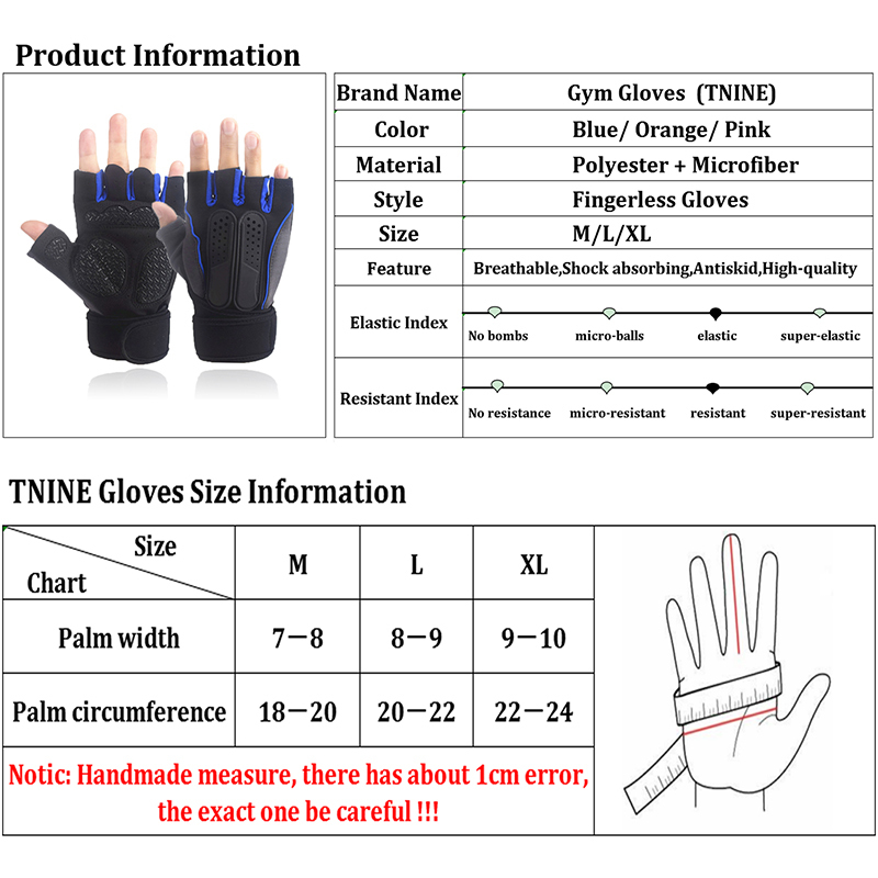 Tactical Sports Fitness Weight Lifting Gym Gloves Training Fitness Bodybuilding Workout Wrist Wrap Exercise Glove For Men Women C19022301