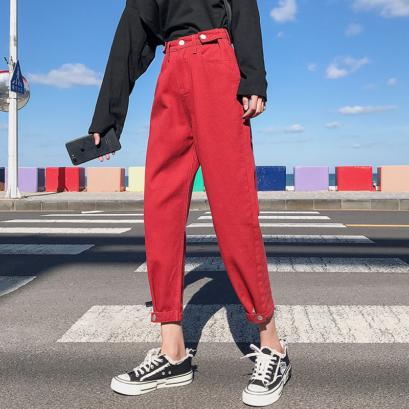 2020 Spring Summer Boyfriend Jeans For Women Casual Loose Vintage Mom Jeans High Waist Plus Size Denim Pants Women