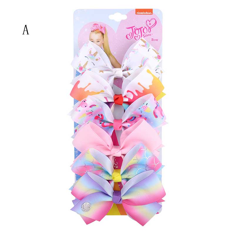 INS 21 colors 4.7" hair Bow girl Mermaid Unicorn print Barrettes Girl Hair Accessories Charming hair clipper