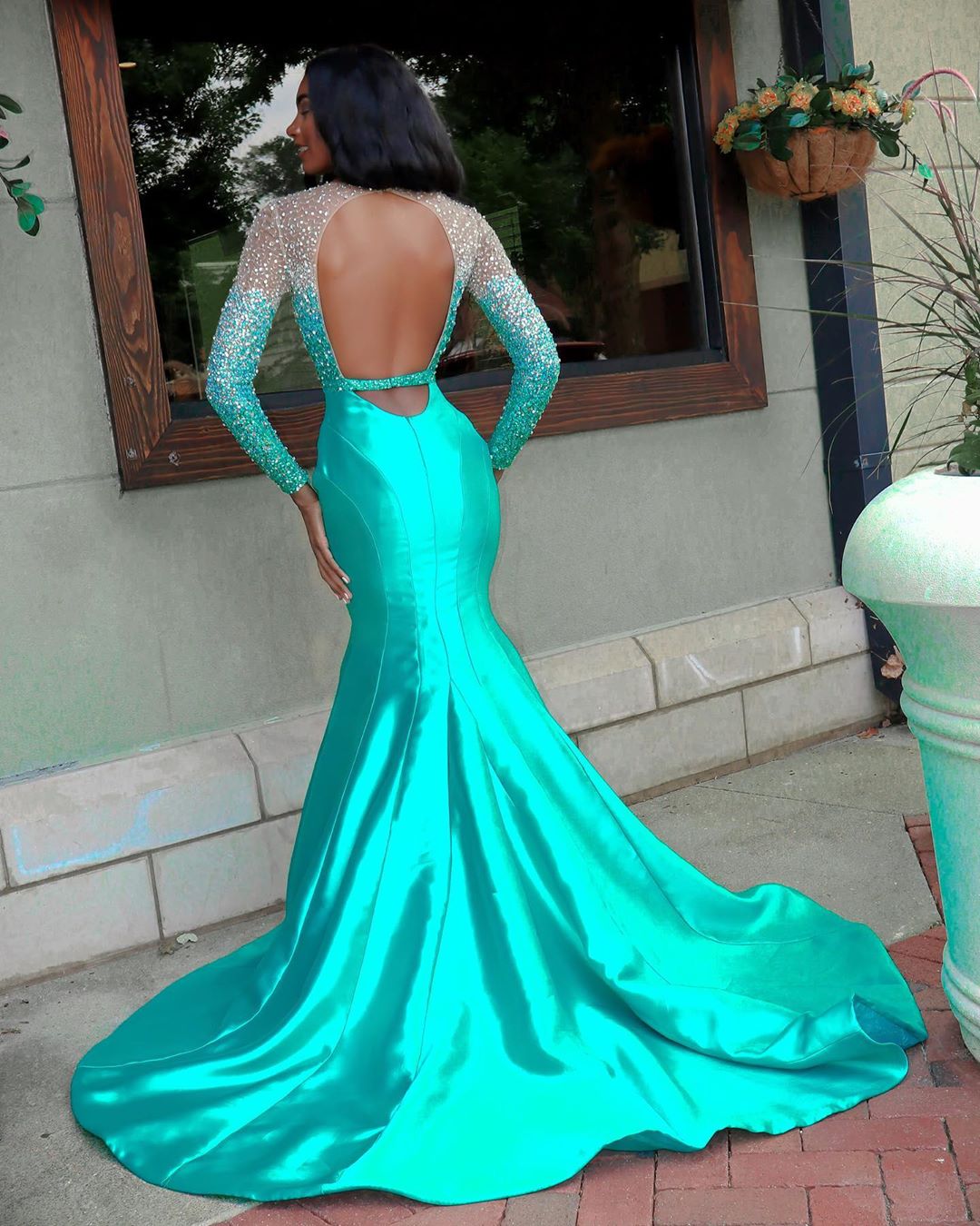 elegant arabicinspired backless evening dresses with beads crystals fitforprom mermaid style gown zj502