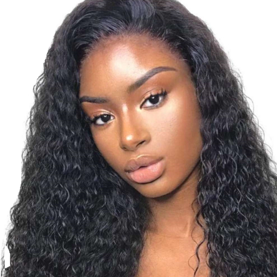 Glueless Deep Wave Lace Front Wigs for Black Women 100% human hair water wave Wigs 360 virgin hair free ship 130 density
