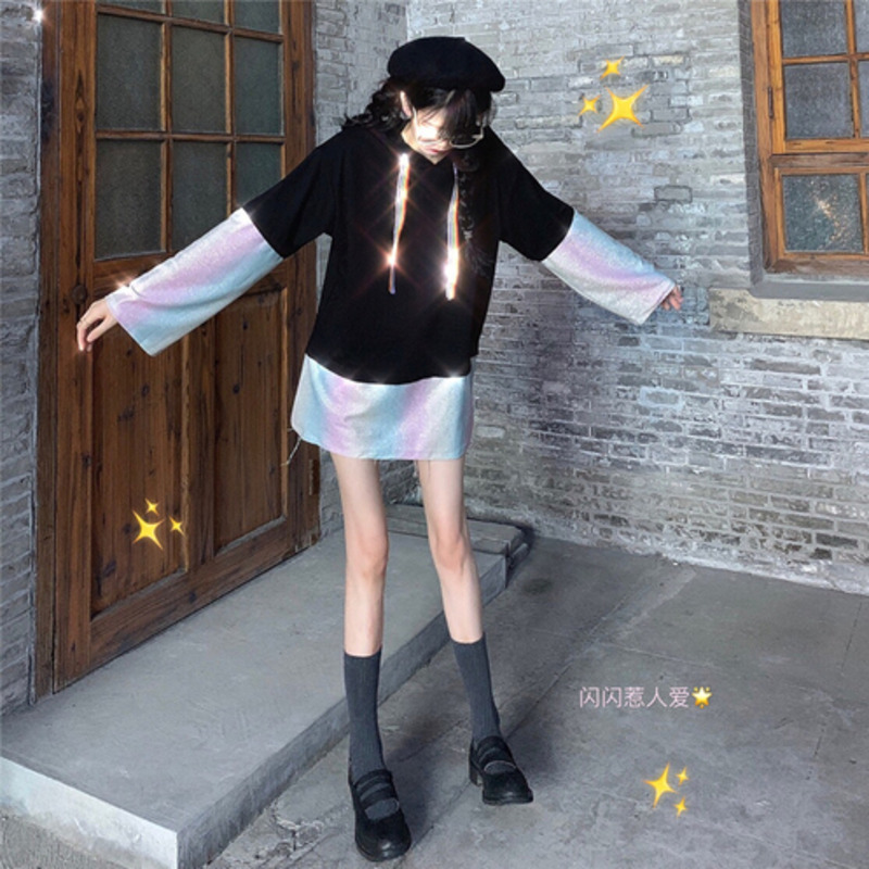 2020 Autumn Rainbow Split Splicing Two-piece Suite Loose Coat Hoodies Harajuku Kpop Eiyovii Aesthetic Women Hoodie, Picture color
2020 Autumn Rainbow Split Splicing Two-piece Suite Loose Coat Hoodies Harajuku Kpop Eiyovii Aesthetic Women Hoodie, Picture color