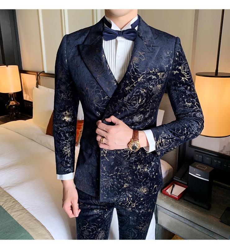 Business Social Wedding Smoking Mariage Homme Stylish Prom Jackets Club Gentleman Mas Suit Printing Velvet Dinner Full Dress Men, 3 piece set
Business Social Wedding Smoking Mariage Homme Stylish Prom Jackets Club Gentleman Mas Suit Printing Velvet Dinner Full Dress Men, 3 piece set