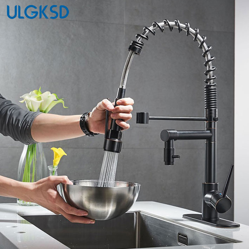 ULGKSD Bronze Kitchen Faucet 360 Rotate Single Handle Pull Down Spray Head Ducha Hot and Cold Water Mixer Tap For Kitchen Sink
ULGKSD Bronze Kitchen Faucet 360 Rotate Single Handle Pull Down Spray Head Ducha Hot and Cold Water Mixer Tap For Kitchen Sink