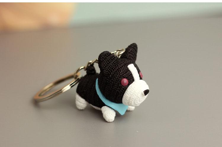 20pcs/Lot Resin Dog Keychain Cartoon Doll Keyring Bell Toy Key Chains For Handbag Cute Gift Animals Key Ring Dog Keychains