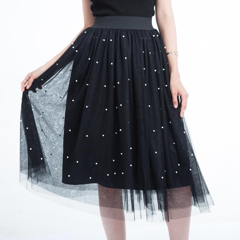 Petticoat 3 Layer 75cm beaded midi Skirt Women Vintage Skirts Elastic High Waist Tulle Mesh Skirt Long Pleated Tutu Female, Black
Petticoat 3 Layer 75cm beaded midi Skirt Women Vintage Skirts Elastic High Waist Tulle Mesh Skirt Long Pleated Tutu Female, Black