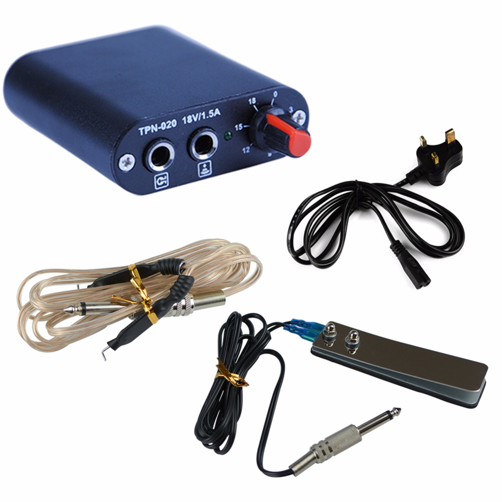 Complete Tattoo Kit 2 Tattoo Machines Gun Black Ink Set Power Supply Grips Body Arts Tools Set Permanent Makeup