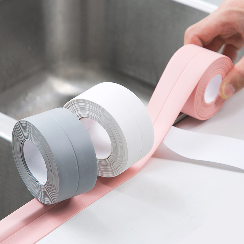 Tape Caulk Strip, PVC Self Adhesive Caulking Sealing Tape for Kitchen Sink Toilet Bathroom Shower and Bathtub, (3.8cm * 1m)