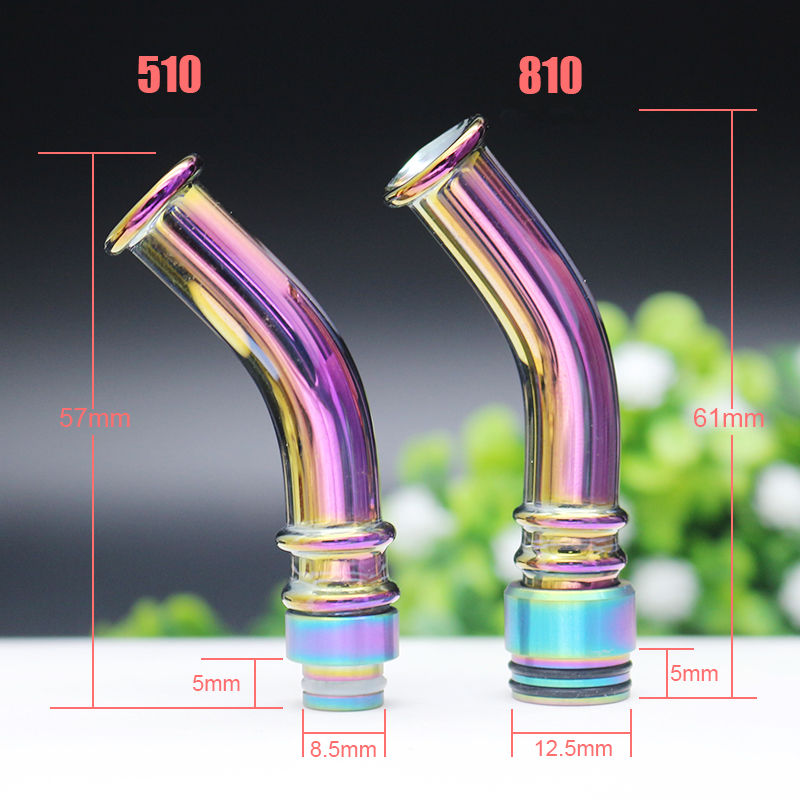 Colorful Long Curved Glass 510/810 Drip Tip Mouthpie for e-cigarette 510&810 Thread Atomizer Vape Vaporizer
Colorful Long Curved Glass 510/810 Drip Tip Mouthpie for e-cigarette 510&810 Thread Atomizer Vape Vaporizer