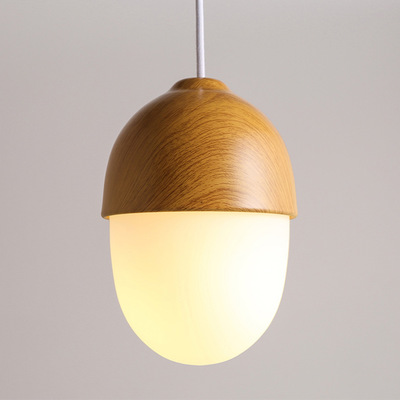 Nordic Pendant Lights modern minimalist lamp restaurant creative personality coffee bar nuts wood grain glass droplight