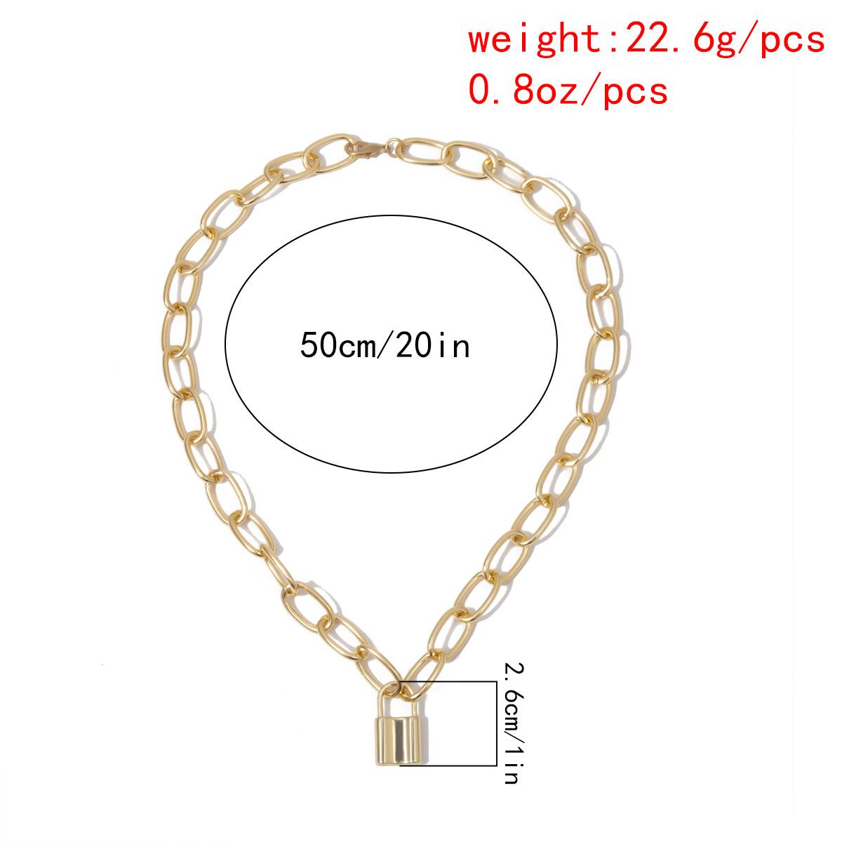 Simple Elegant Lock Shaped Geometric Pendant Necklaces Fashion Padlock For Women Necklace Charms Punk Jewelry Gifts