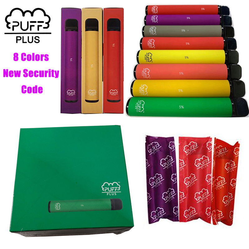 2020 Popular Puff Bar Plus Disposable Kit 8 Colors 3.2ml Capacity 550mAh Battery Starter Kit with new Security Code от DHgate WW